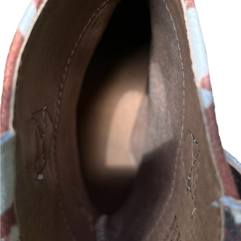 Revolve Brown and White Suede Cowgirl Boots Size 8 - Picture 11 of 14
